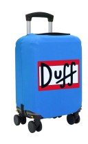 Чехол на чемодан S - с логотипом пива Дафф - Duff (Симпсоны - Simpsons) синий №2