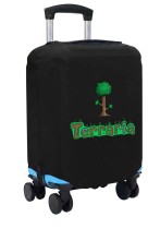 Чехол на чемодан M - Террария (Terraria) черный №2