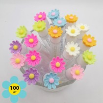 Набор щеточек для ресниц и бровей в колбе "цветы" 100шт