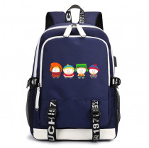 Рюкзак Малыши Стэн, Кайл, Эрик и Кенни (South Park) синий с USB-портом №8