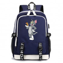 Рюкзак Том и Джерри (Tom and Jerry) синий с USB-портом №3