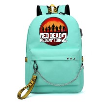 Рюкзак герои Red Dead Redemption бирюзовый с цепью №3