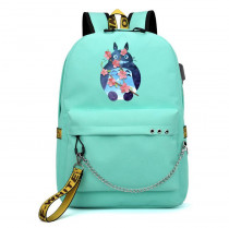 Рюкзак Тоторо (Totoro) бирюзовый с цепью №5