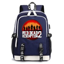 Рюкзак герои Red Dead Redemption синий с USB-портом №3
