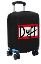 Чехол на чемодан S - с логотипом пива Дафф - Duff (Симпсоны - Simpsons) черный №2