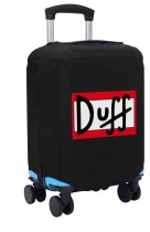 Чехол на чемодан M - с логотипом пива Дафф - Duff (Симпсоны - Simpsons) черный №2