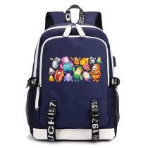 Рюкзак Фол Гайс (Fall Guys) синий с USB-портом №1