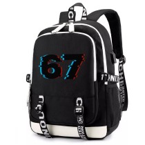 Рюкзак 67 (Сикс-севен) черный с USB-портом №3