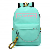 Рюкзак Black Pink бирюзовый с цепью №5