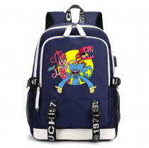 Рюкзак герои Поппи Плейтайм (Poppy Playtime) синий с USB-портом №1