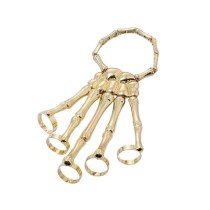 Готический браслет - Рука скелета (золотистый)