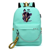 Рюкзак Шестая из игры Little Nightmares бирюзовый с цепью №2