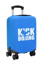 Чехол на чемодан M - Кикбоксинг (KICKBOX) синий №2