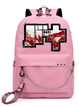 Рюкзак Боец Баки (Baki Grappler) розовый с цепью №1