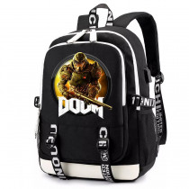 Рюкзак Дум (Doom) черный с USB-портом №6