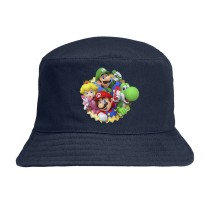 Панама герои Марио (Mario) синяя №4