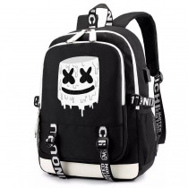 Рюкзак Маршмэллоу (Marshmello) черный с USB-портом №2