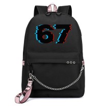 Рюкзак 67 (Сикс-севен) черный с цепью №3