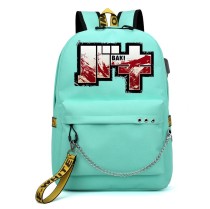 Рюкзак Боец Баки (Baki Grappler) бирюзовый с цепью №1