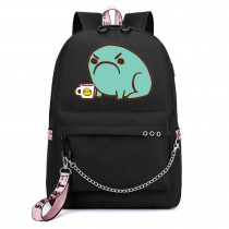 Рюкзак с лягушкой черный с цепью №8