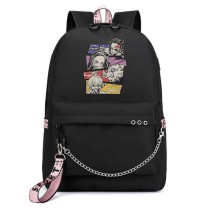 Рюкзак Клинок рассекающий демонов (Demon slayer) черный с цепью №3