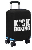 Чехол на чемодан S - Кикбоксинг (KICKBOX) черный №2