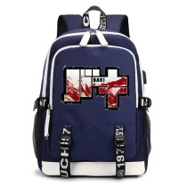 Рюкзак Боец Баки (Baki Grappler) синий с USB-портом №1