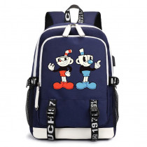 Рюкзак Капхед (Cuphead) синий с USB-портом №1