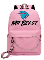 Рюкзак Мистер Бист (MrBeast) розовый с цепью №2