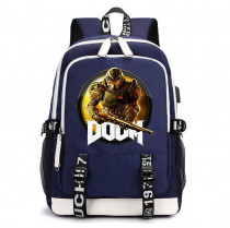 Рюкзак Дум (Doom) синий с USB-портом №6