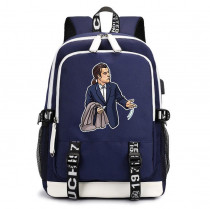 Рюкзак Траволта Криминальное чтиво (Pulp Fiction) синий с USB-портом №2