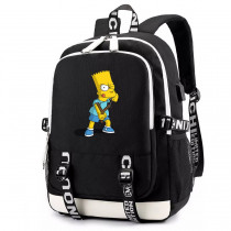 Рюкзак Барт Симпсон (The Simpsons) черный с USB-портом №5