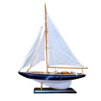 Деревянная модель яхты синего цвета 55см