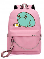 Рюкзак с лягушкой розовый с цепью №8