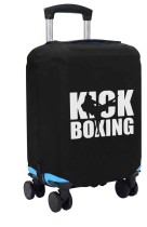 Чехол на чемодан M - Кикбоксинг (KICKBOX) черный №2