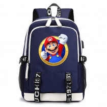 Рюкзак Марио (Mario) синий с USB-портом №5