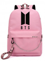 Рюкзак BTS розовый с цепью №1