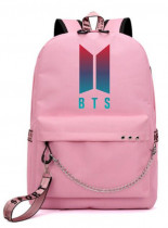 Рюкзак BTS розовый с цепью №2