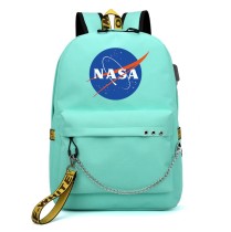 Рюкзак с логотипом Наса (NASA) бирюзовый с цепью №1