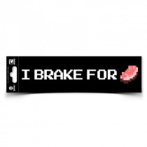 Наклейка Майнкрафт I Brake for Porkchop Bumper Sticker Minecraft (25см)