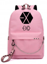 Рюкзак EXO розовый с цепью №4