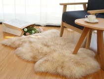 Шерстяной ковер бело-коричневый (70х100см) 