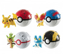 Набор из 4 Покеболов -  Pokemon Pokeball (7см)