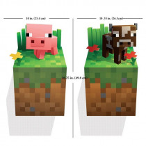 Наклейка на стену Minecraft Baby Pig and Baby Cow 50см х 50см