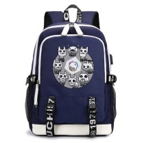 Рюкзак Боевые коты (The Battle Cats) синий с USB-портом №2